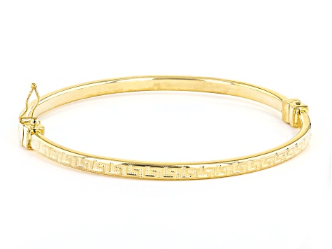 18k Yellow Gold Over Bronze Greek Key Bangle