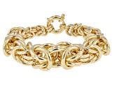 18k Yellow Gold Over Bronze Graduated Byzantine Bracelet