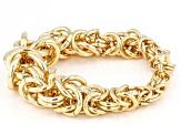 18k Yellow Gold Over Bronze Graduated Byzantine Bracelet