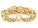 18k Yellow Gold Over Bronze Graduated Byzantine Bracelet