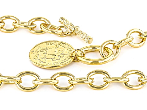 18K Gold Toggle Clasp Necklace Toggle Clasp Choker 