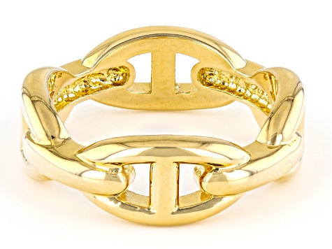 18k Yellow Gold Over Bronze Mariner Style Ring