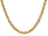 18k Yellow Gold Over Bronze Beveled Curb 20 Inch Chain