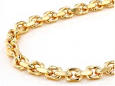 18k Yellow Gold Over Bronze Beveled Curb 20 Inch Chain