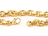 18k Yellow Gold Over Bronze Beveled Curb 20 Inch Chain