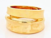 18k Yellow Gold Over Bronze Diamond-Cut Band Ring