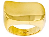 18k Yellow Gold Over Bronze Concave Ring