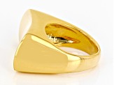 18k Yellow Gold Over Bronze Concave Ring