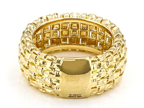 Moda Al Massimo® 18k Yellow Gold Over Bronze Basketweave Ring
