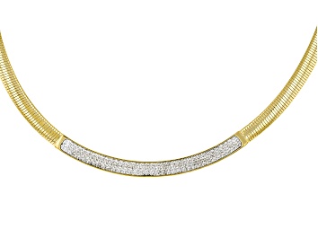 Picture of Moda Al Massimo® 18k Yellow Gold Over Bronze & Platinum Over Bronze Omega Link 20 Inch Necklace