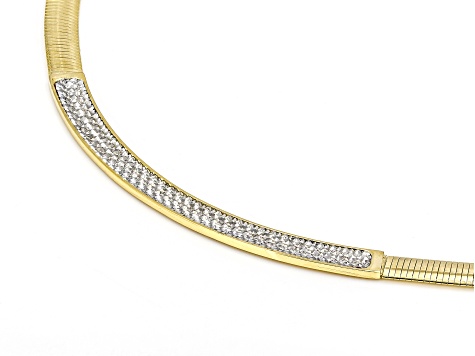 Moda Al Massimo® 18k Yellow Gold Over Bronze & Platinum Over Bronze Omega Link 20 Inch Necklace