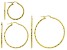 18k Yellow Gold Over Bronze Twisted Hoop Earrings Set of 3