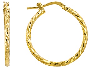 Moda Al Massimo® 18k Yellow Gold Over Bronze Twisted 1" Hoop Earrings