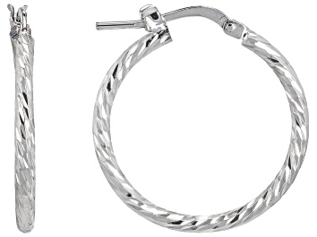 Picture of Moda Al Massimo® Platinum Over Bronze Twisted 1" Hoop Earrings