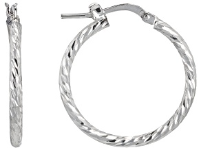 Moda Al Massimo® Platinum Over Bronze Twisted 1" Hoop Earrings