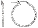 Moda Al Massimo® Platinum Over Bronze Twisted 1" Hoop Earrings
