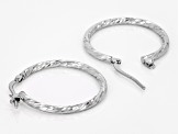 Moda Al Massimo® Platinum Over Bronze Twisted 1" Hoop Earrings