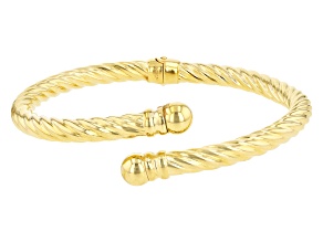 Moda Al Massimo® 18k Yellow Gold Over Bronze Crossover Bangle