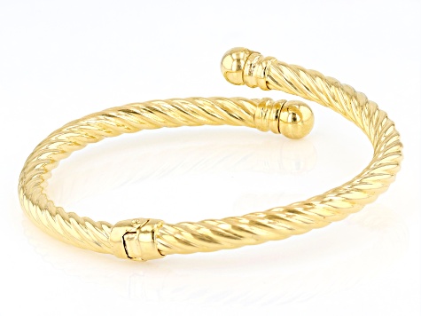 Moda Al Massimo® 18k Yellow Gold Over Bronze Crossover Bangle