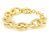 Moda Al Massimo® 18k Yellow Gold Over Bronze 18mm Textured Curb Link Bracelet