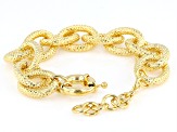 Moda Al Massimo® 18k Yellow Gold Over Bronze 18mm Textured Curb Link Bracelet