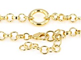 Moda Al Massimo® 18k Yellow Gold Over Bronze Rolo Link Circle Station 24 Inch Necklace