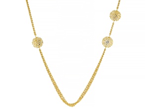Moda Al Massimo® 18k Yellow Gold Over Bronze Multi-Strand Filigree Disc Byzantine Link 30" Necklace