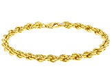 18k Yellow Gold Over Bronze 5mm Rope Link Bracelet