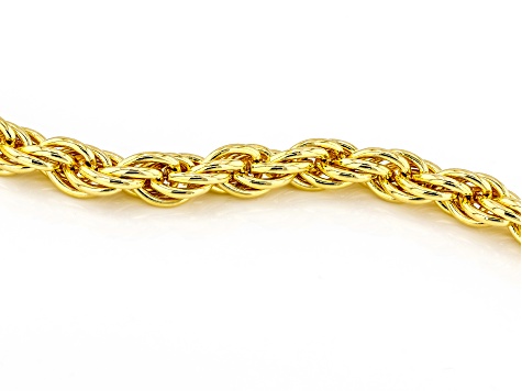 18k Yellow Gold Over Bronze 5mm Rope Link Bracelet