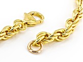 18k Yellow Gold Over Bronze 5mm Rope Link Bracelet