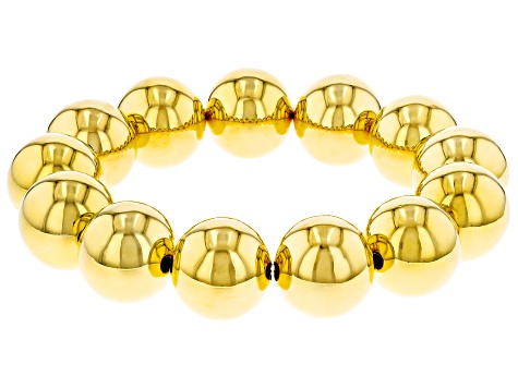 18k Yellow Gold Over Bronze 16mm Ball Bracelet - MA573 | JTV.com