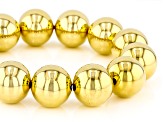 18k Yellow Gold Over Bronze 16mm Ball Bracelet