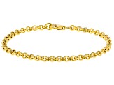 18k Yellow Gold Over Bronze 4mm Rolo Link Bracelet