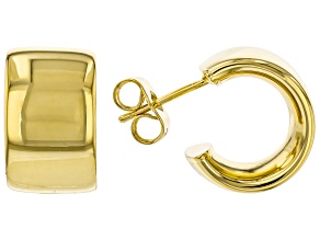 18k Yellow Gold Over Bronze 5/8" Hoop Earrings