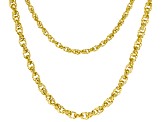 18k Yellow Gold Over Bronze Multi-Row Rolo Link 21 Inch Necklace