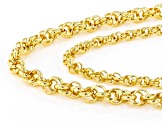 18k Yellow Gold Over Bronze Multi-Row Rolo Link 21 Inch Necklace