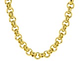 18k Yellow Gold Over Bronze 9.5mm Rolo 21 Inch Chain