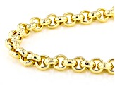 18k Yellow Gold Over Bronze 9.5mm Rolo 21 Inch Chain