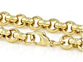 18k Yellow Gold Over Bronze 9.5mm Rolo 21 Inch Chain