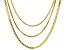 18k Yellow Gold Over Bronze Multi-Row Box Link 20.5 Inch Necklace