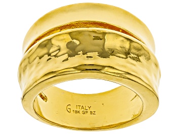 Picture of 18k Yellow Gold Over Bronze Textured Band Ring