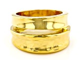 18k Yellow Gold Over Bronze Textured Band Ring