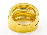 18k Yellow Gold Over Bronze Textured Band Ring