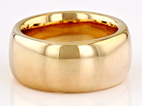 18k Yellow Gold Over Bronze 10mm Comfort Fit Band Ring