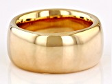 18k Yellow Gold Over Bronze 10mm Comfort Fit Band Ring