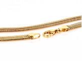 18k Yellow Gold Over Bronze Solid 6mm Diamond-Cut Serpentine 20 Inch Chain