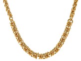 18k Yellow Gold Over Bronze Graduated Byzantine 20 Inch Chain