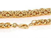 18k Yellow Gold Over Bronze Graduated Byzantine 20 Inch Chain