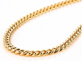 18k Yellow Gold Over Bronze 6mm Curb 18 Inch Chain