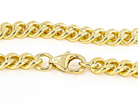 18k Yellow Gold Over Bronze 6mm Curb 20 Inch Chain - MA590B | JTV